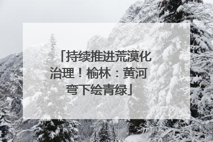 持续推进荒漠化治理！榆林：黄河弯下绘青绿