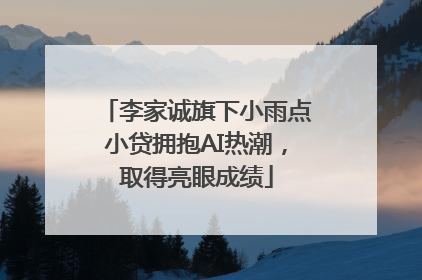 李家诚旗下小雨点小贷拥抱AI热潮，取得亮眼成绩
