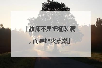 教师不是把桶装满，而是把火点燃