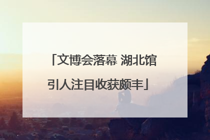 文博会落幕 湖北馆引人注目收获颇丰