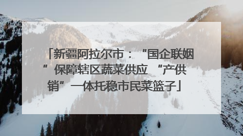 新疆阿拉尔市：“国企联姻”保障辖区蔬菜供应 “产供销”一体托稳市民菜篮子
