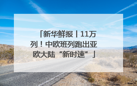 新华鲜报丨11万列！中欧班列跑出亚欧大陆“新时速”