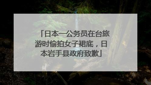 日本一公务员在台旅游时偷拍女子裙底，日本岩手县政府致歉