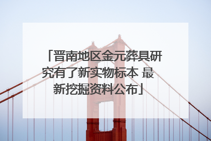 晋南地区金元葬具研究有了新实物标本 最新挖掘资料公布