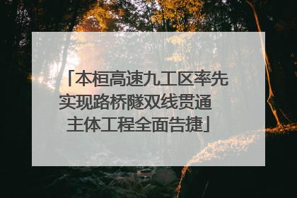 本桓高速九工区率先实现路桥隧双线贯通 主体工程全面告捷