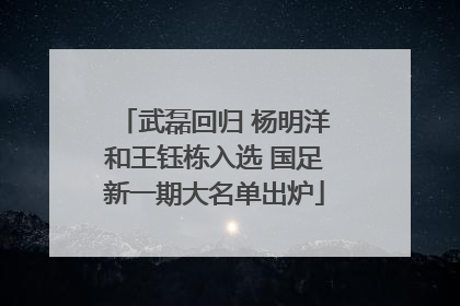 武磊回归 杨明洋和王钰栋入选 国足新一期大名单出炉