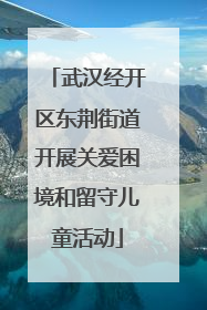 武汉经开区东荆街道开展关爱困境和留守儿童活动