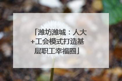 潍坊潍城：人大+工会模式打造基层职工幸福圈