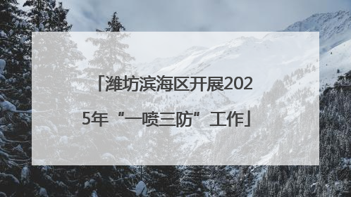 潍坊滨海区开展2025年“一喷三防”工作