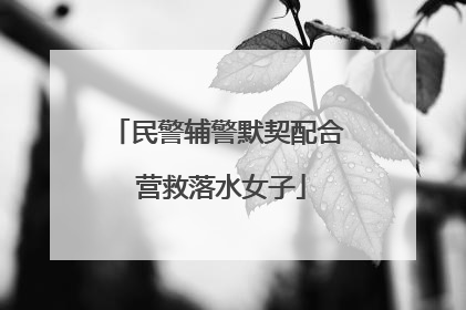 民警辅警默契配合 营救落水女子