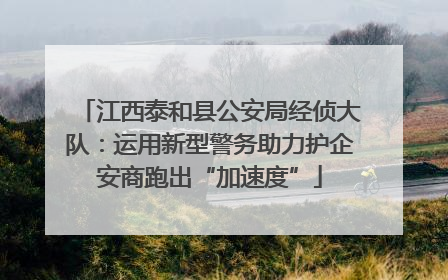 江西泰和县公安局经侦大队：运用新型警务助力护企安商跑出“加速度”
