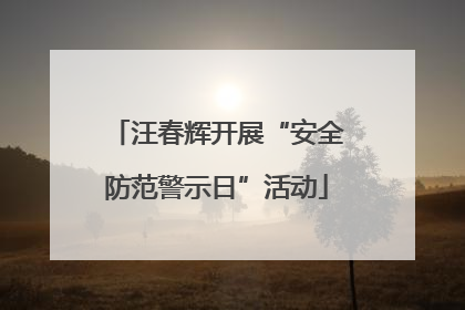 汪春辉开展“安全防范警示日”活动