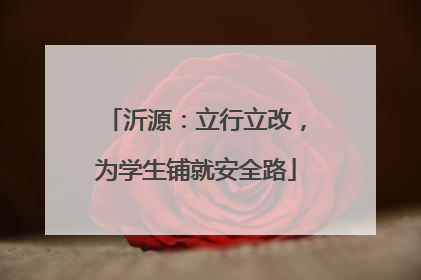 沂源：立行立改，为学生铺就安全路