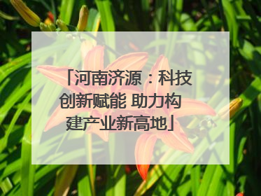 河南济源：科技创新赋能 助力构建产业新高地