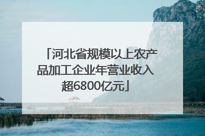 河北省规模以上农产品加工企业年营业收入超6800亿元