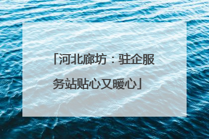 河北廊坊：驻企服务站贴心又暖心