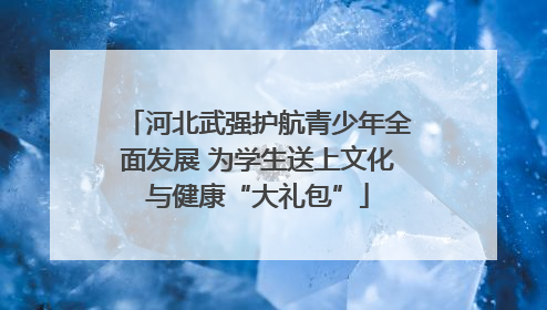 河北武强护航青少年全面发展 为学生送上文化与健康“大礼包”