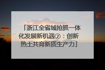 浙江全省域抢抓一体化发展新机遇②：创新热土共育新质生产力