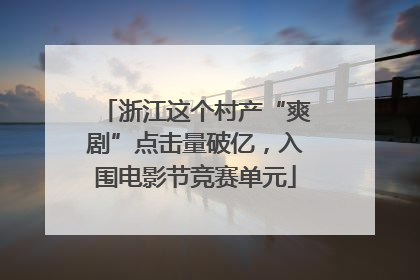 浙江这个村产“爽剧”点击量破亿，入围电影节竞赛单元