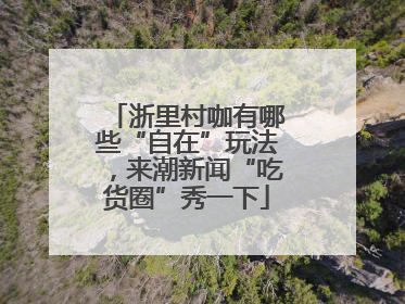 浙里村咖有哪些“自在”玩法，来潮新闻“吃货圈”秀一下