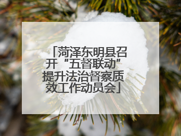 菏泽东明县召开“五督联动”提升法治督察质效工作动员会
