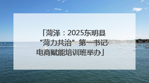 菏泽：2025东明县“菏力共治”第一书记·电商赋能培训班举办