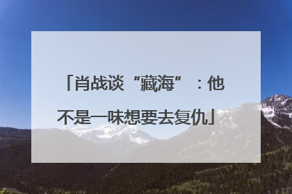 肖战谈“藏海”：他不是一味想要去复仇
