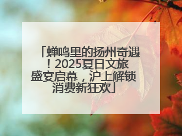 蝉鸣里的扬州奇遇！2025夏日文旅盛宴启幕，沪上解锁消费新狂欢