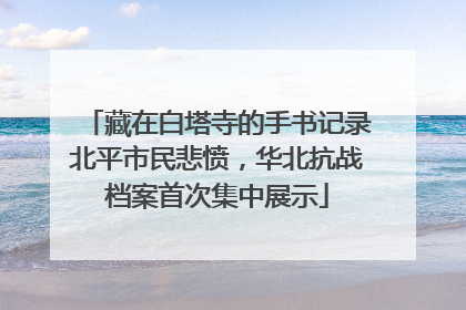 藏在白塔寺的手书记录北平市民悲愤，华北抗战档案首次集中展示