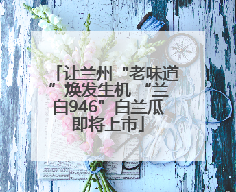 让兰州“老味道”焕发生机 “兰白946”白兰瓜即将上市