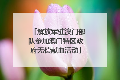 解放军驻澳门部队参加澳门特区政府无偿献血活动