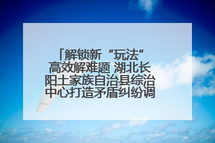 解锁新“玩法” 高效解难题 湖北长阳土家族自治县综治中心打造矛盾纠纷调处“终点站”