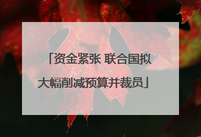 资金紧张 联合国拟大幅削减预算并裁员