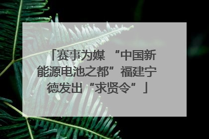赛事为媒 “中国新能源电池之都”福建宁德发出“求贤令”