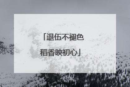 退伍不褪色 稻香映初心