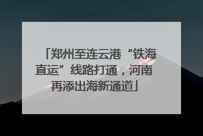 郑州至连云港“铁海直运”线路打通，河南再添出海新通道