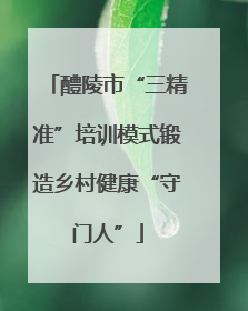 醴陵市“三精准”培训模式锻造乡村健康“守门人”