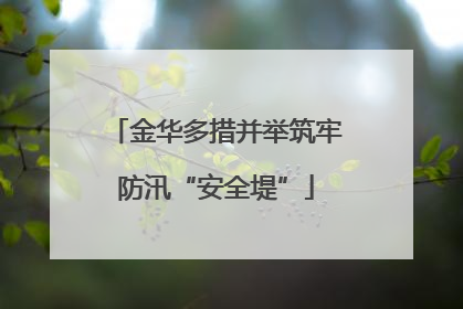 金华多措并举筑牢防汛“安全堤”