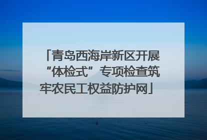 青岛西海岸新区开展“体检式”专项检查筑牢农民工权益防护网