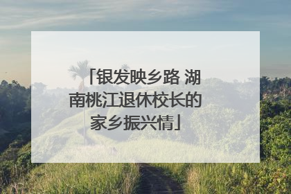 银发映乡路 湖南桃江退休校长的家乡振兴情