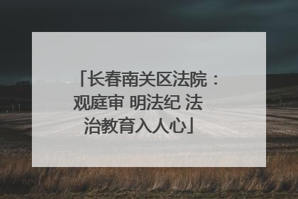 长春南关区法院：观庭审 明法纪 法治教育入人心
