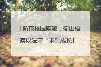 防范校园欺凌，衡山检察以法守“未”成长