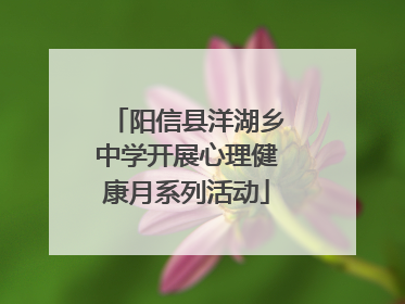 阳信县洋湖乡中学开展心理健康月系列活动