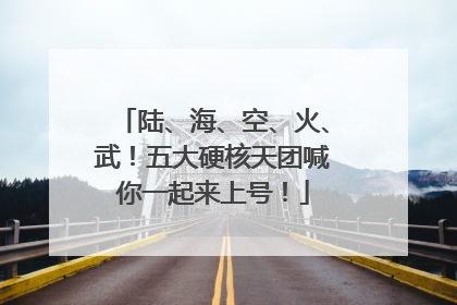 陆、海、空、火、武！五大硬核天团喊你一起来上号！