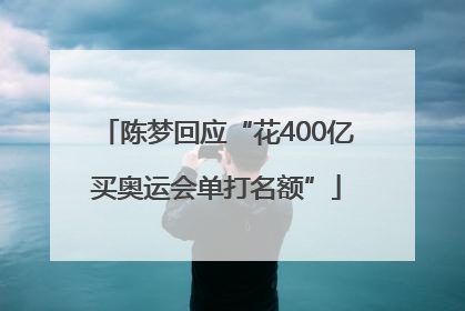 陈梦回应“花400亿买奥运会单打名额”
