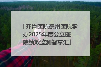 齐鲁医院德州医院承办2025年度公立医院绩效监测智享汇