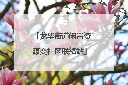 龙华街道闲置资源变社区联络站