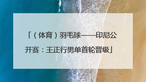 （体育）羽毛球——印尼公开赛：王正行男单首轮晋级