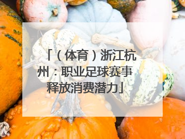 （体育）浙江杭州：职业足球赛事释放消费潜力