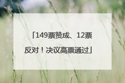 149票赞成、12票反对！决议高票通过